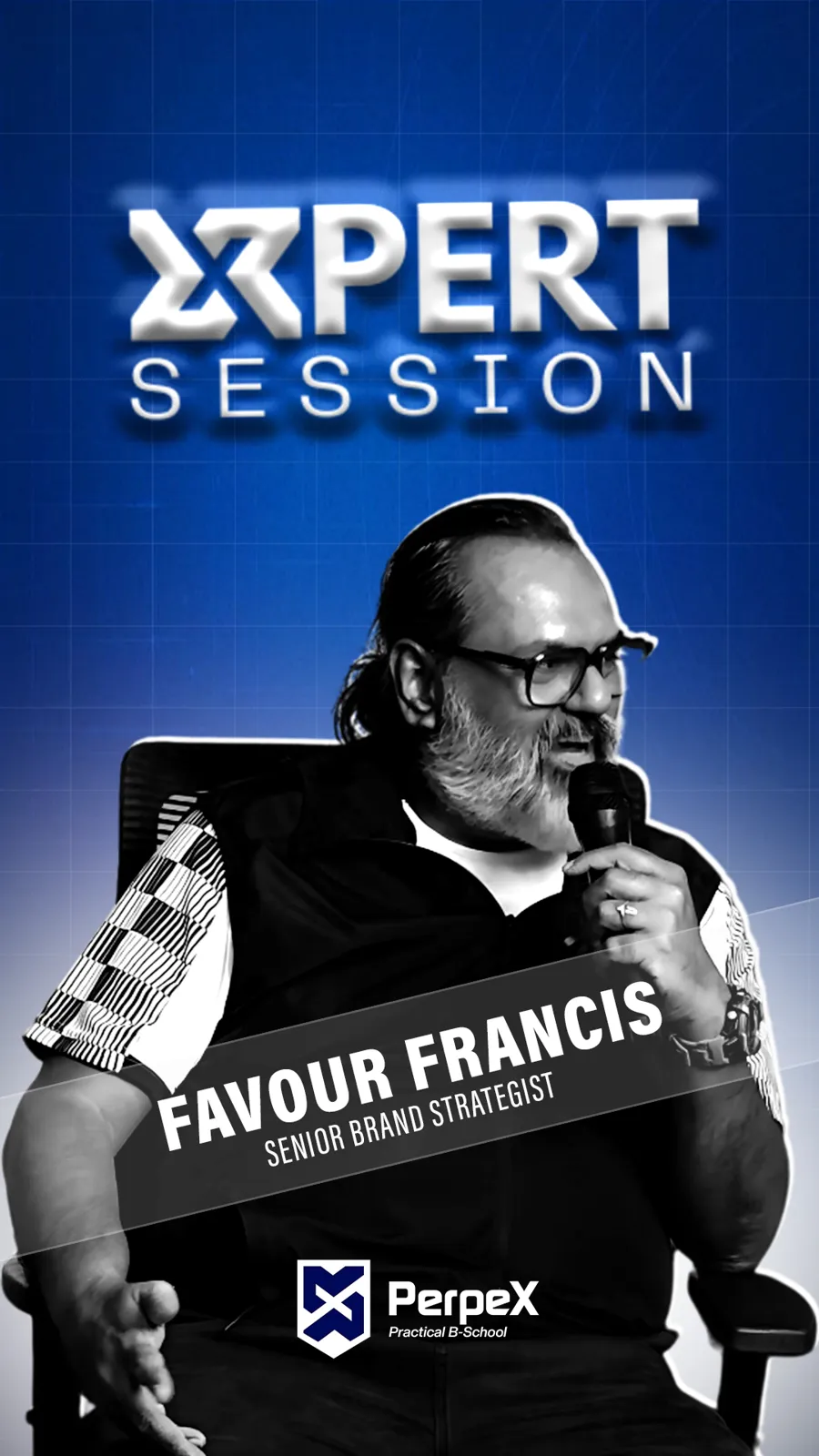 Favour Francis, Senior Brand Strategist, speaking at PerpeX B-School