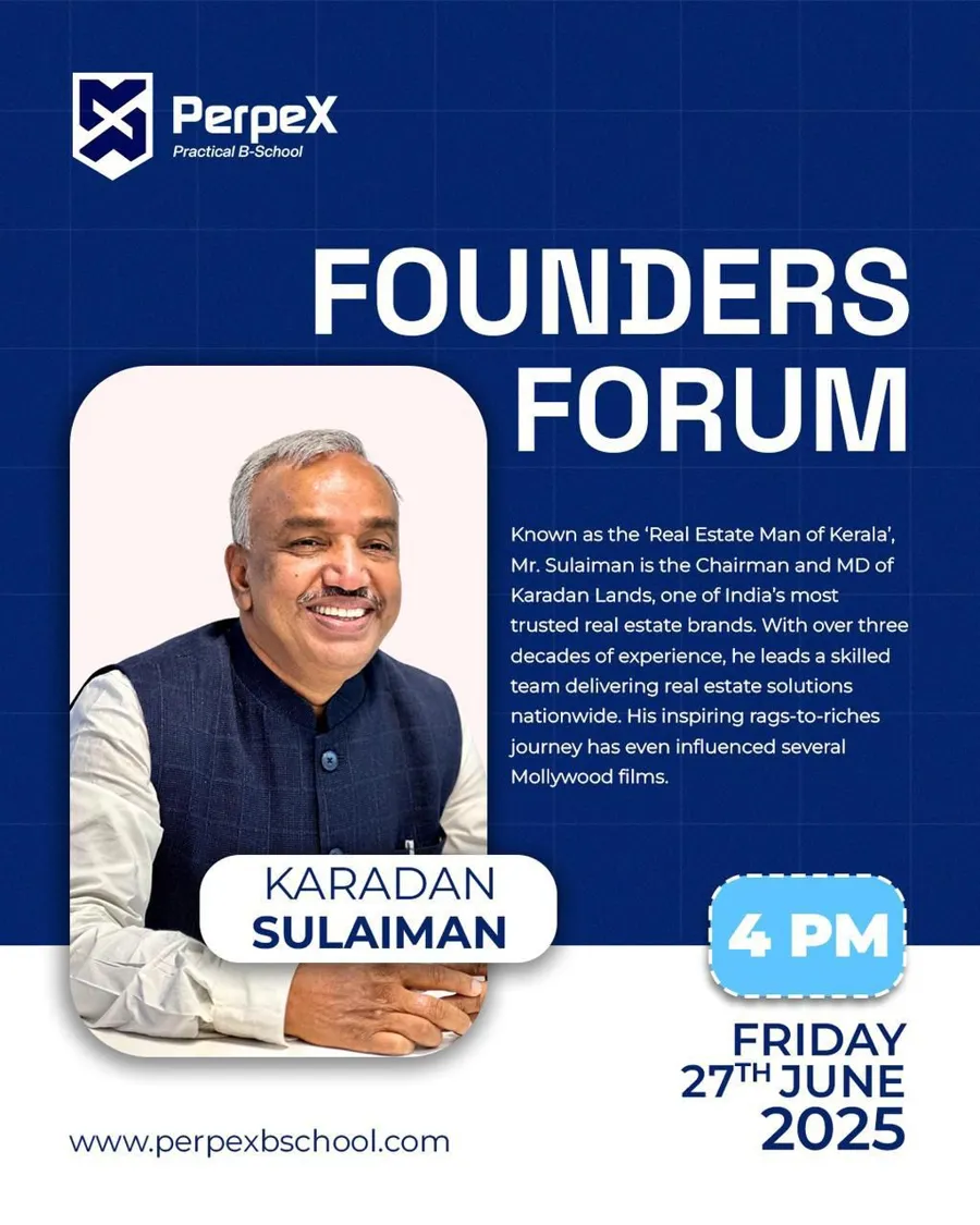 Karadan Sulaiman, Chairman & MD, Karadan Lands, speaking at PerpeX B-School