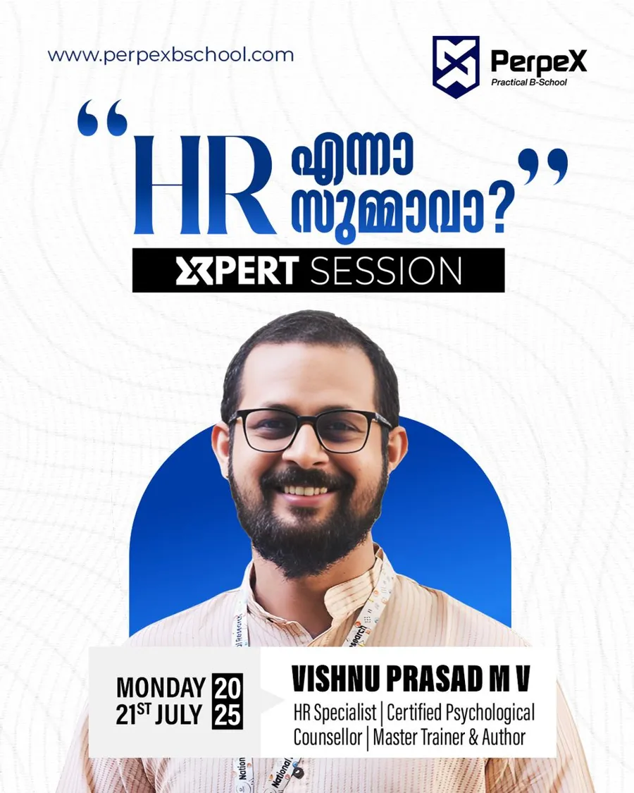 Vishnu Prasad M V, HR Specialist & Psychological Counsellor, speaking at PerpeX B-School